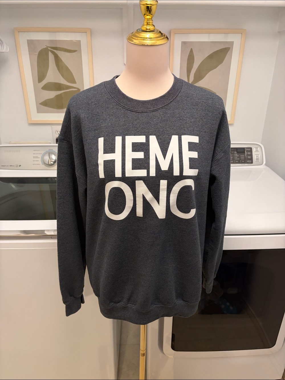 Used HEME ONC Unisex Charcoal Crewneck Sweater